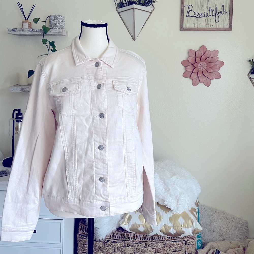 Buffalo David Bitton Women's Light Pink Denim Jacket, Size M